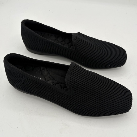 Vivaia Square Toe Water Repellent Loafers Samantha Walker Black Womens 8.5 - Picture 2 of 13